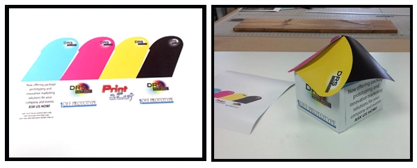 Prototype packaging printing and die cutting by DRS Imaging and Print.