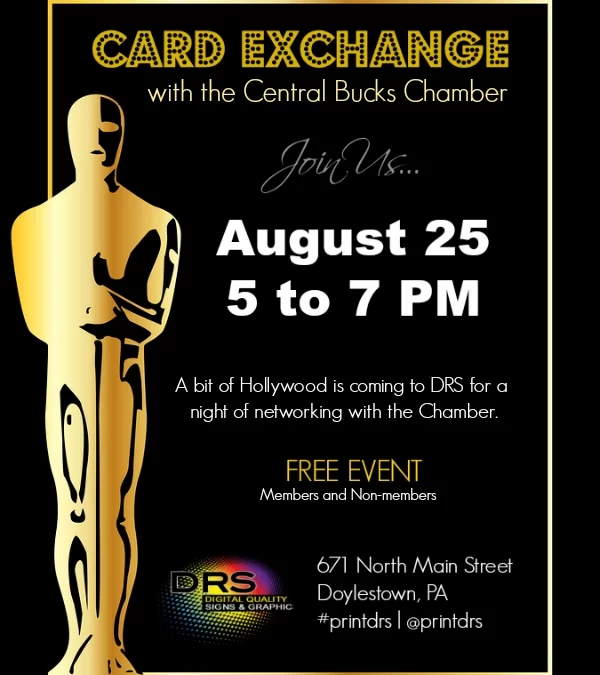 Central Bucks Chamber of Commerce business card exchange event at DRS Imaging and Print.